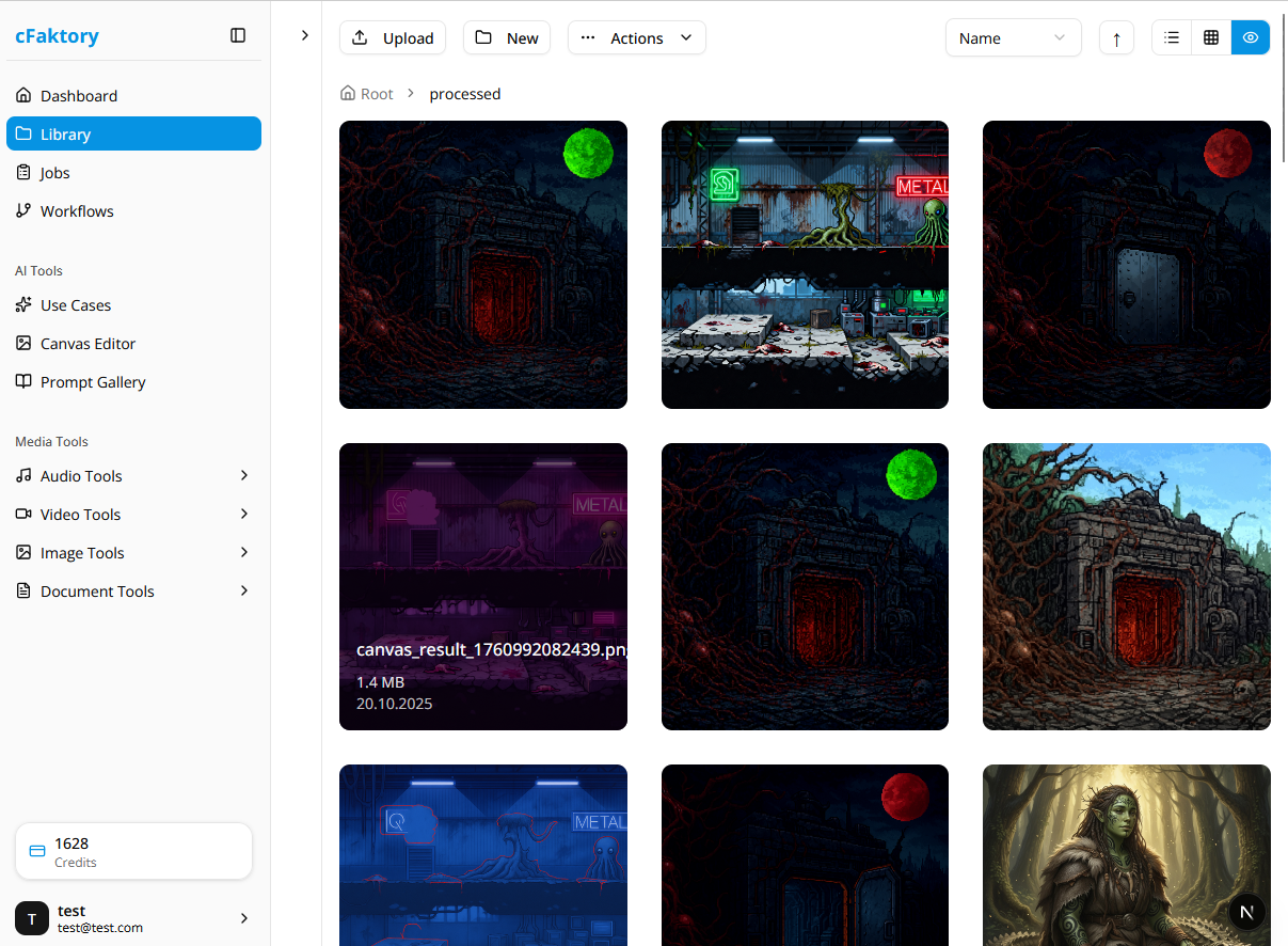 cFaktory Interface Preview